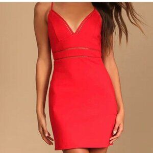NWT Lulu's Red Open Trim Mini Dress Women's Small